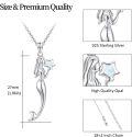wholesale 925 Sterling Silver Blue CZ Heart Mermaid Pendant Necklaces for Women Girls Beach Gifts-0-4