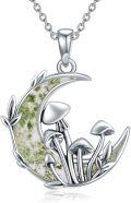 wholesale 925 Sterling Silver Moon Mushroom Pendant Necklace for Women Gifts-0-0