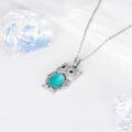 wholesale  Sterling Silver Lapis Turquoise Malachite Larimar Opal Owl Necklace Gift -0-12