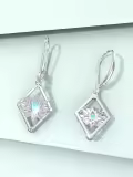 TOUPOP Sterling Silver Moonstone Lotus Dangle Leverback Earrings-0-3