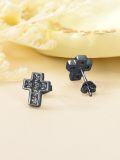 wholesale 925 Sterling Silver Cross Stud Earrings with Cubic Zirconia - Religious  for Her-0-9