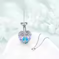 TOUPOP Sterling Silver Crystal Hummingbird Urn Necklace For Ashes-0-1