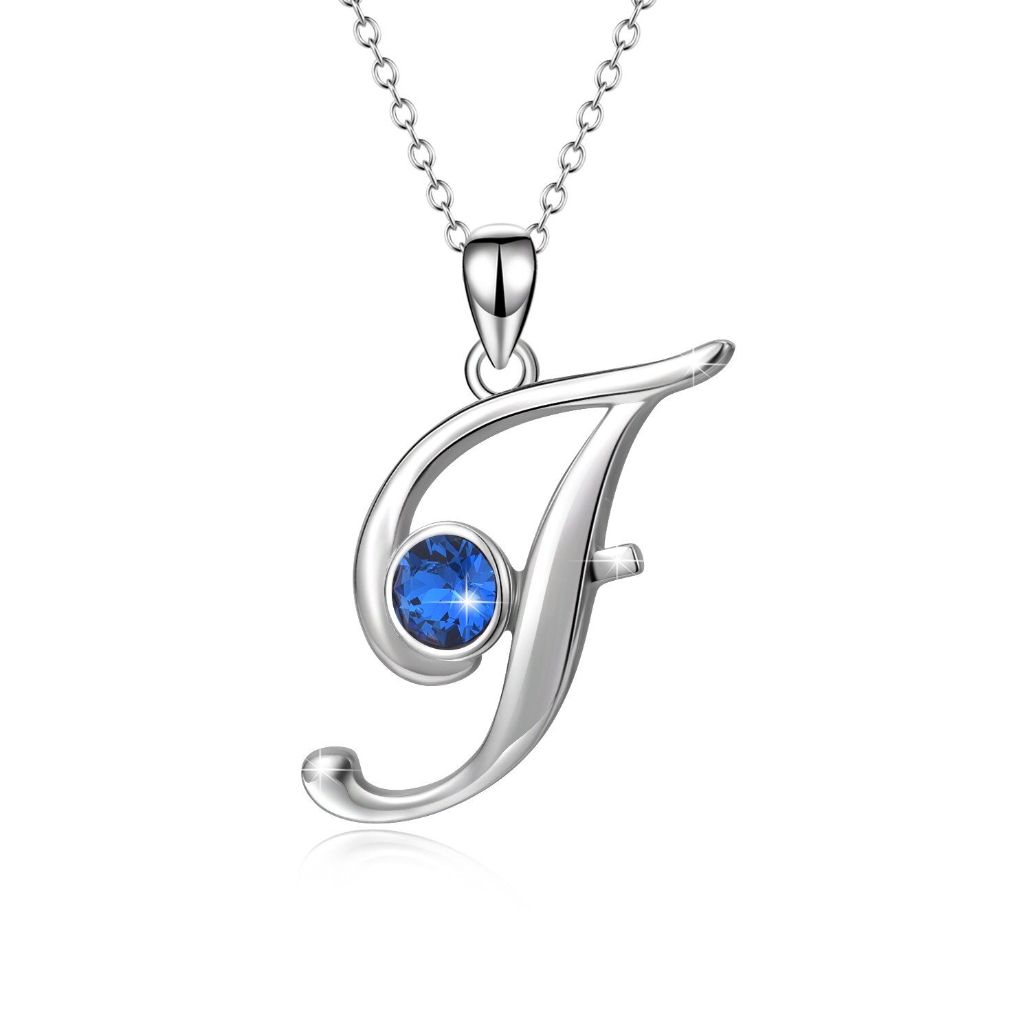 TOUPOP Sterling Silver Birthstone Initial Necklaces A-Z