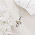 wholesale 925 Sterling Silver Infinity Cross Pendant with Gold Accents and Chain for Women-0-3