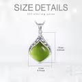TOUPOP Sterling Silver Natural Gemstone Teardrop Pendant Necklace-0-5