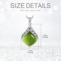 TOUPOP Sterling Silver Natural Gemstone Teardrop Pendant Necklace-0-5