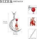 wholesale 925 Sterling Silver I Love You to the Moon and Back Bear Necklace with Red Balloon Pendant-0-2