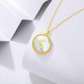 wholesale Gold 925 Sterling Silver Mother of Pearl Initial S Pendant Necklace for Women-0-2