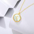 wholesale Gold 925 Sterling Silver Mother of Pearl Initial S Pendant Necklace for Women-0-2
