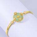 wholesale 14K Gold Plated Sterling Silver Jade Bracelet for Women Lotus Sunflower Tree of Life Hummingbird Dragonfly Bee Butterfly Cat Birthday Mothers Day Gifts for Mom Grandma-0-27