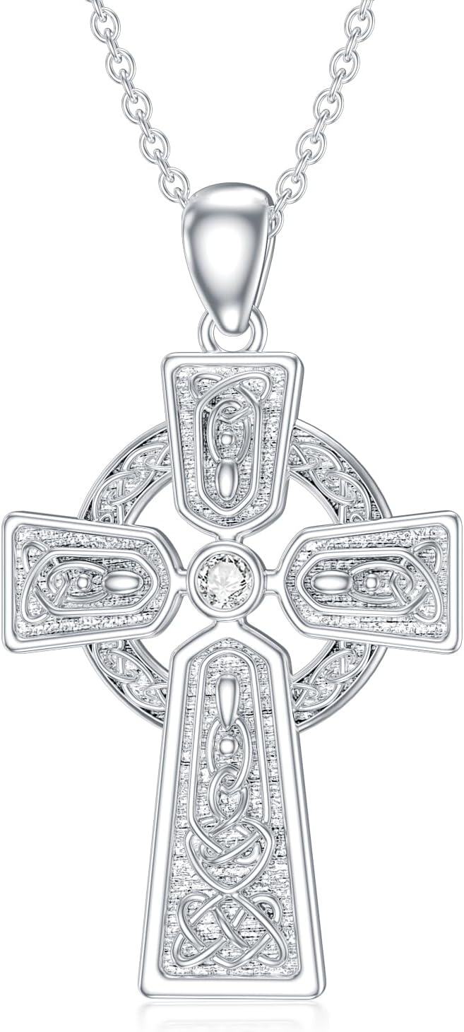 Sterling Silver Diamond Cross Necklace for Women-0-1