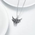 wholesale 925 Sterling Silver Highland Cow Head Pendant Necklace with Box Chain - Gifts for Men & Women-0-4