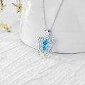 wholesale 925 Sterling Silver Blue Crystal Sea Turtle Keepsake Cremation Pendant Necklace-0-1