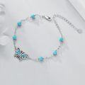 wholesale 925 Sterling Silver & Turquoise Butterfly Wing Beaded Chain Bracelet for Women-0-4