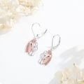wholesale 925 Sterling Silver Rose Gold Plated Horse Head Leverback Earrings - Adorable Animal  for Her-0-4