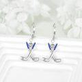 wholesale 925 Sterling Silver Crossed Golf Clubs Dangle Earrings Sporty Gift for Her-0-4