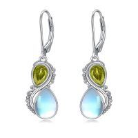 wholesale 925 Sterling Silver Red And Blue Gemstone Earrings-Peridot Green