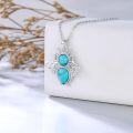 wholesale 925 Sterling Silver Turquoise Bee Pendant Necklace Bee Jewelry Gift for Women-0-5