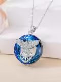 TOUPOP Sterling Silver Crystal Compass Necklace Gift For Women-0-1