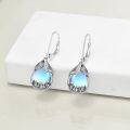 wholesale Sterling Silver Moonstone Mermaid Hoop Earrings – Hypoallergenic Dainty Dangle Jewelry Gift for Women Men-0-3