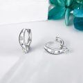 wholesale 925 Sterling Silver Star Moon Heart Hoop Earrings Platinum Plated Blue Cz-0-3