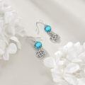 wholesale 925 Sterling Silver Turquoise Celtic Knot Dangle Drop Leverback Earrings -0-2