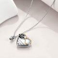 wholesale 925 Sterling Silver Heart Paw Print Cremation Urn Pendant Necklace for Pet Memorial Keepsake  for Women and Men-0-4