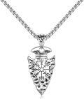 wholesale 925 Sterling Silver Norse Vegvisir Compass Viking Arrowhead Pendant Necklace  for Men-0-0