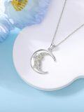 wholesale  Sterling Silver Moon Pendant Birth Flower Necklace for Women -0-13
