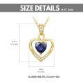 wholesale 14K Gold Heart Necklace with Real Birthstones - Garnet, Amethyst, Aquamarine, Diamond, Emerald, Alexandrite, Ruby, Peridot, Sapphire, Rose Quartz, Citrine, Blue Topaz - Personalized Jewelry Gift for Women-0-5