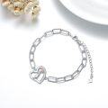 wholesale 925 Sterling Silver Heart Angel Charm Link Chain Bracelet for Women-0-2