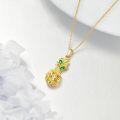 wholesale Gold 925 Sterling Silver Heart-Shaped Pendant with Green Stones and Yellow Crystal for Women's s-0-4