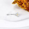 wholesale 925 Sterling Silver & Gold Plated Daisy Belly Button Ring – 9.5mm Fashionable Pretty Charm for Daily, Beach, Party – Hypoallergenic Gift-0-3