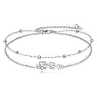wholesale 925 Sterling Silver Chain Bracelet With Elephant Charms And Crystal Accents-Elephant