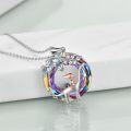 wholesale 925 Sterling Silver Swarovski Crystal Dinosaur Pendant Necklaces for Mom & Daughter Gifts-0-2