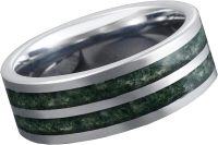wholesale  Silver Green Moss Agate Band Ring 4 6 8mm for Men Women Wedding Gift -Stacking-8mm width