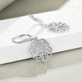 wholesale 925 Sterling Silver Star Moonstone Celtic Knot Drop Earrings with Leverbacks-0-9