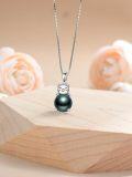 wholesale Black Pearl Necklace For Women Sterling Silver Black Freshwater Pearl Horse/cat/unicorn/mermaid Animal Pendant Necklace Jewelry Anniversary Christmas Birthday Gifts For Wife Mon Friends Her -0-2