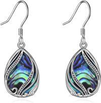 wholesale 925 Sterling Silver Bohemian Abalone Shell Earrings for Women, Tarnish-Resistant, 1.32 Drop, Gift Ready-01-Filigree Bohemian Earrings