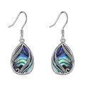 wholesale 925 Sterling Silver Bohemian Abalone Shell Earrings for Women, Tarnish-Resistant, 1.32 Drop, Gift Ready-0-0