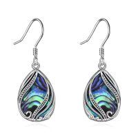 wholesale 925 Sterling Silver Bohemian Abalone Shell Earrings for Women, Tarnish-Resistant, 1.32 Drop, Gift Ready-01-Filigree Bohemian Earrings