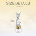 wholesale 925 Sterling Silver CZ Infinity Bee Pendant Necklace with Honeycomb Design - Gifts for Her-0-4
