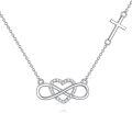 wholesale 925 Sterling Silver Infinity Heart Cross Charm Necklace for Women's Gifts-0-0