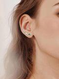 wholesale 925 Sterling Silver Green Stone Star CZ Ear Climber Earrings for Women Girls -0-2