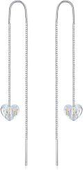 wholesale 925 Sterling Silver Austrian Crystal Heart Butterfly Cube Drop Earrings-0-0