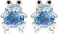 wholesale TOUPOP Frogs Gifts Frog Earring S925 Sterling Silver Frog Earrings Frog Jewelry Birthday Gifts For Daughter Granddaughter, July Birthstone Earrings -0-0
