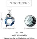 wholesale 925 Sterling Silver Blue Crystal Tiger Circle Pendant Necklace-0-3