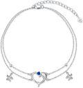 wholesale TOUPOP Anklet For Women Moonstone Sea Turtle Anklet Bracelet Sterling Silver Adjustable Foot Anklet Fine Jewelry Ocean Beach Gifts For Women (dolphin Anklets 9+2inch) -0-0
