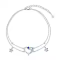 TOUPOP Sterling Silver Moonstone Women's Sea Turtle Adjustable Anklet Bracelet-0-0