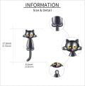 wholesale 925 Sterling Silver Black Cat Stud Earrings for Women Animal Lover Gifts-0-4